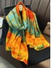 Premium Silk Feeling Wheatfield Painting Design Scarf